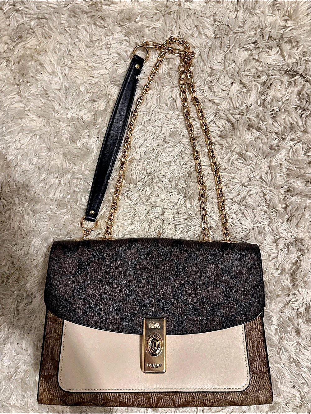 Coach Hutton Shoulder Bag in Signature Canvas Colorblock Signature Canvas